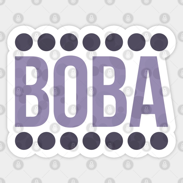 Taro Boba Balls Typography Sticker by John Uttley